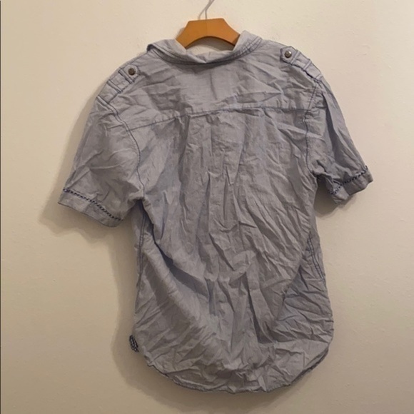 Attitude Gold large blue button down shirt - Picture 3 of 3